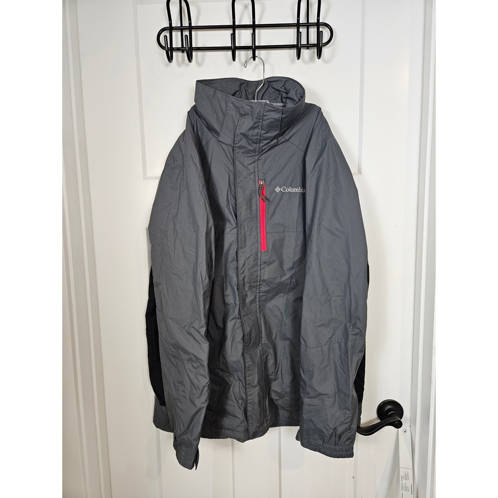 Columbia Sportswear Mens Interchange Gray Black Nylon Shell Jacket Medium 3283